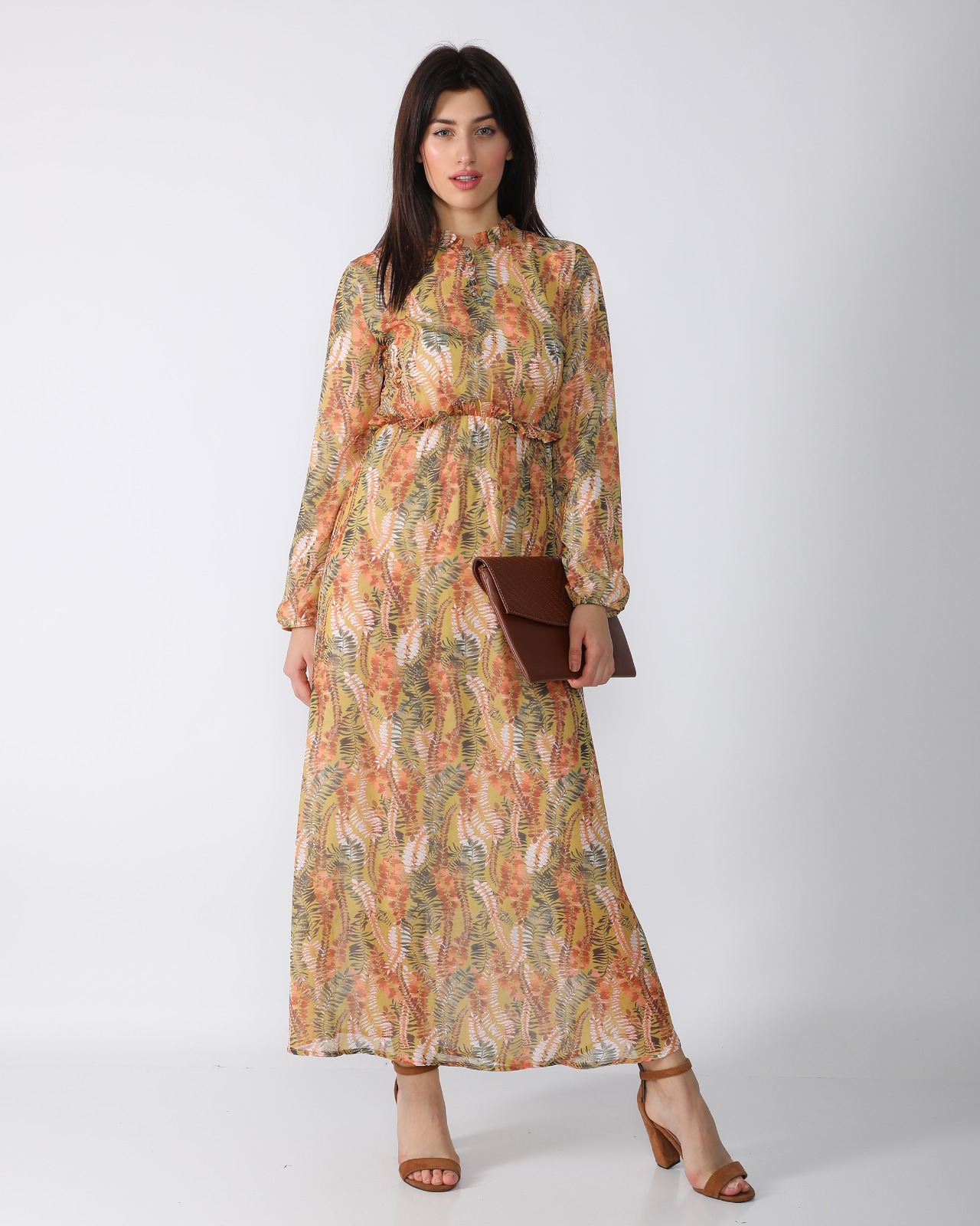 DÜZ ELBİSE KOLU PÜSKÜLLÜ